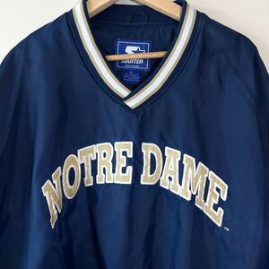 VINTAGE STARTER NOTRE DAME FIGHTING IRISH MENS XL WINDBREAKER PULLOVER JACKET